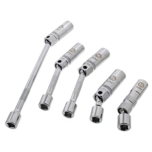 Abn Magnetic Swivel Spark Plug Socket Set, 5Pc - Ignition System Socket Kit, 4-Point And 12-Point Sockets Removal Tools #TOP24