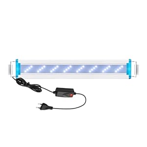 Aquarium Light, 16W Led Aquarium Light for 15 to 20 Inch Fish Tank Light, White Blue Red LEDs Three Color Modes Adjustable Fish Tank Light with Extendable Bracket