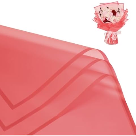Aksipo 30 Sheet Flower Wrapping Paper, Waterproof Floral Wrapping Paper Florist Supplies Packaging Paper, Floral Wrap Paper for Wedding Birthday Gift DIY Flower Craft(Red) Cover