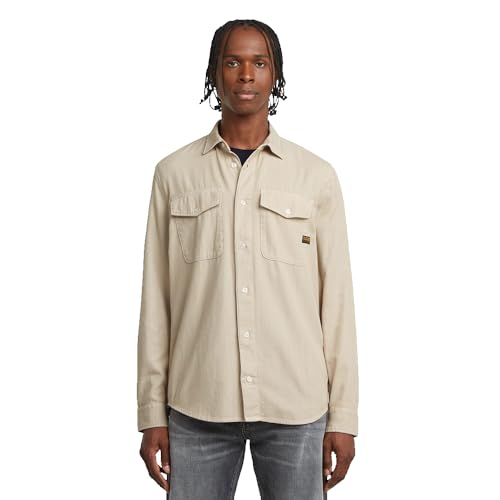 G-STAR Herren Marine Slim Hemd, Beige (dk Brick gd D24963-D454-D848), S – Ansicht 1