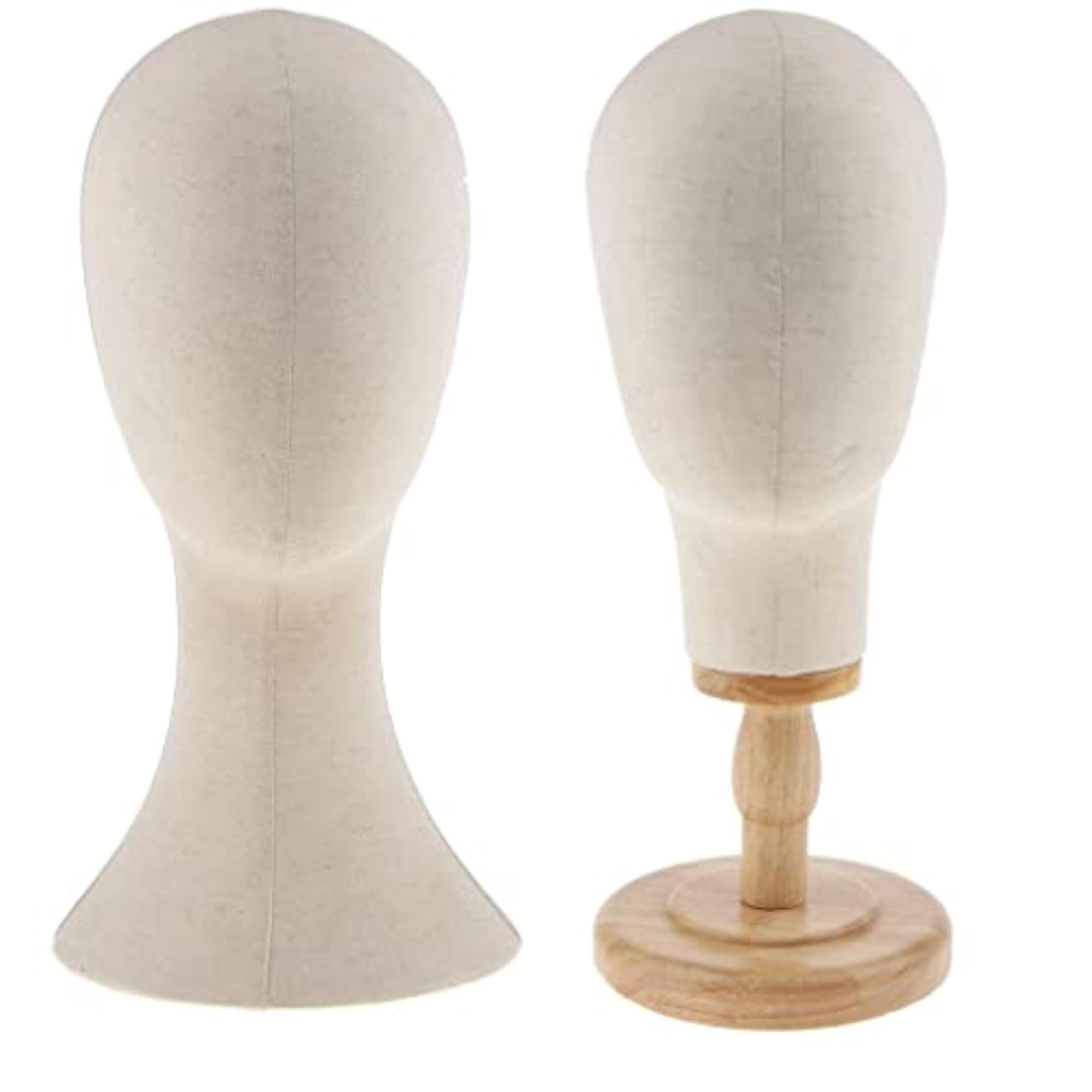 2pcs Canvas Block Mannequin Head with Stand