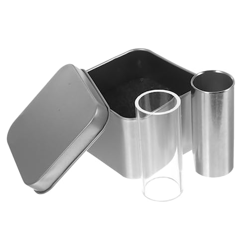 Toddmomy 2pcs Guitar Slide Ring Metal Guitar Sliders Fingertip Protector Pick Punch for Beginners Musicians