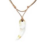 Tooth necklace Handmade faux large fang tribal teeth jewelry amulet husband gift animal talisman wolf bear bone hunter choker Mens lion tiger African safari jewellery Renaissance cosplay jewelry