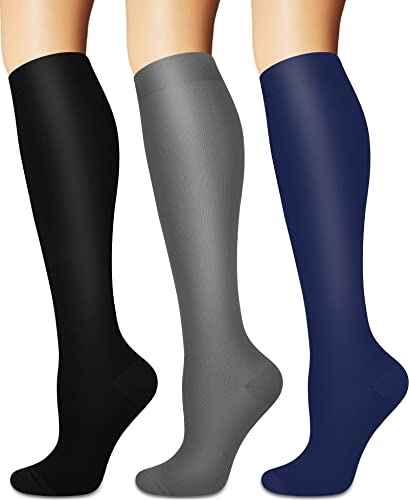 Image of Sooverki Compression Socks for Women and Men Circulation (3 /4 Pairs) is Best Support for Running Athletic Cycling Hiking