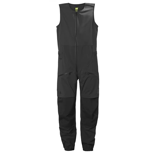 Helly-Hansen HP Foil Flyer Salopette for Men - Waterproof Sailing Salopette with Breathable Fabric & Adjustable Straps, 980 Ebony - 2XL