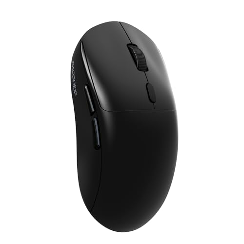 A.JAZZ NJ07 SUPERLIGH Ratón Inalámbrico para Ordenador, BT/2,4G/USB-C, 67g Peso Ligero, 12800 DPI, Batería de 300mAh, 1K Polling Rate, Ergonómico, Silencioso para Juegos y Oficina para PC/Mac-Negro