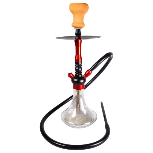Shisha RABIA transparent Rauchsaeule rot 45cm hoch 1 Anschluss