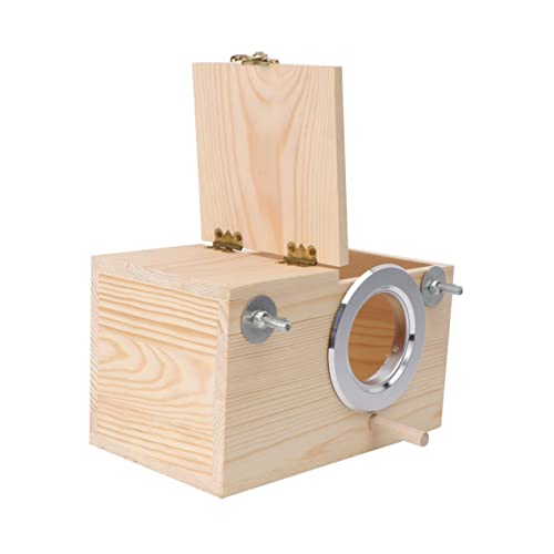 POPETPOP Outdoor Bird Nest Parrot Breeding Box for Garden Decoration Clamshell Made from and Pine Wood Versatile Use for Home and Outdoor