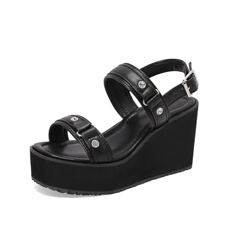 Sandales compensées plateforme femme confortables à doubles brides capitonnées