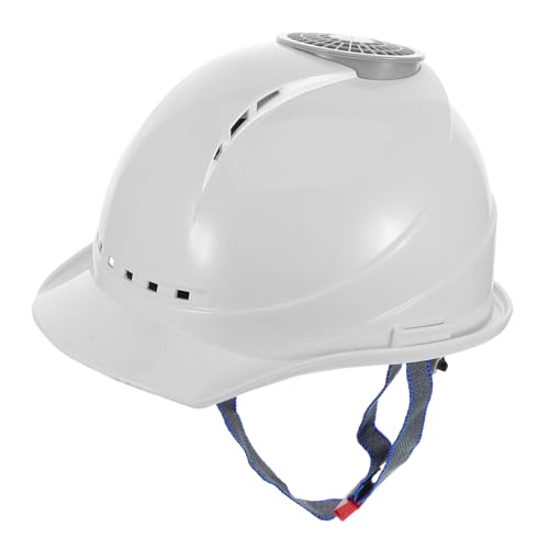 Casque de chantier avec ventilateur USB rechargeable blanc protection solaire