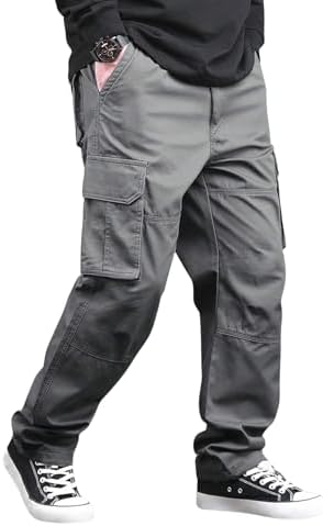 Lymio Cargo for Men | Cotton Cargo Pant | Drawstring Waist Pant (Also Available in Plus Sizes) (46-49)