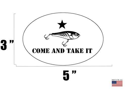 Image of Rogue River Tactical Funny Come and Take It Lure Fish Sticker Decal Fishing Bumper Sticker Fish Auto Decal Car Truck Boat RV Real Life Rod Tackle Box