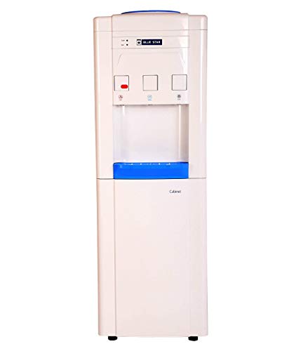 Blue Star Hot, Cold and Normal Water Dispenser with Storage Cabinet (White & Blue)