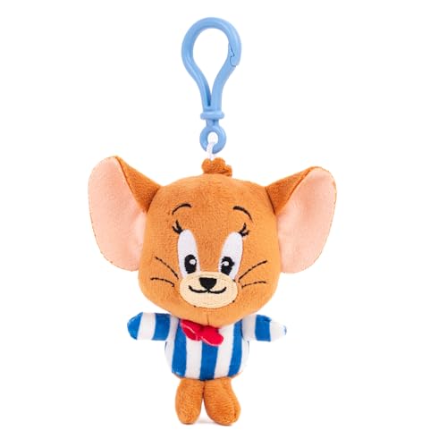 Image of Mirada Official Tom & Jerry Hanging Jerry Soft Toy - 12cm | Cute & Lightweight Plush Keychain for Kids, Girls & Boys | Adorable Mini Stuffed Character for Bags, Gifting & Collectible Fans