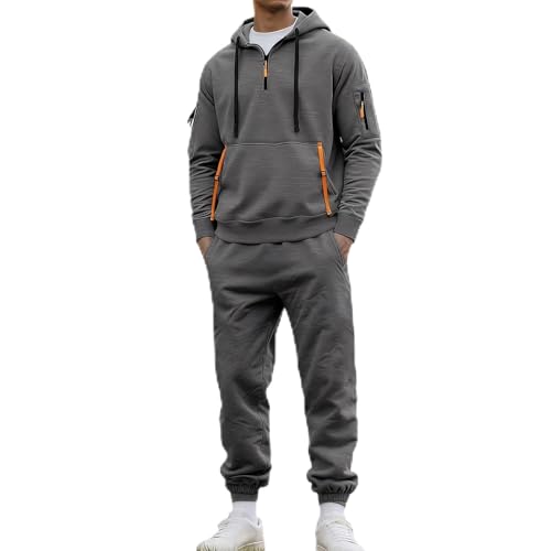 Sweat à fermeture éclair thermique et pantalon de survêtement ensemble homme contre le froid