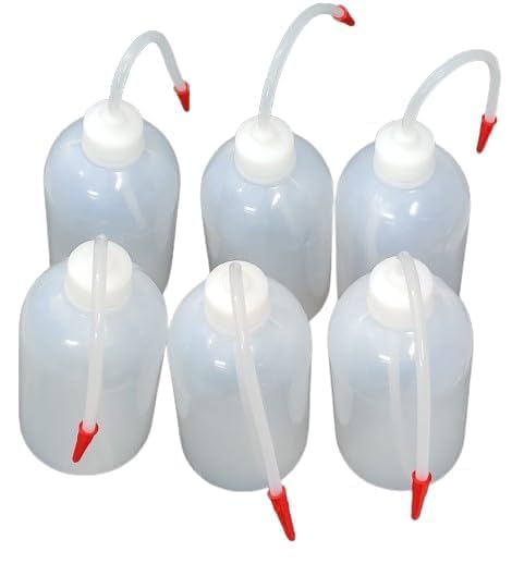 GK Instruments Laboratory Polypropylene Wash Bottle – (500ml Pack of 06) Squeeze Bottle with Angled Red Dispensing Nozzle for Controlled Flow – Ideal for Science Labs-image-19