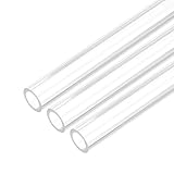 sourcing map Transparente, starre Acrylrohre, 12 mm Innendurchmesser x 14 mm Außendurchmesser x 356 mm L, Kunststoff-Rundrohre, PMMA-Schläuche für Sanitärbeleuchtung, Aquarium, Wasserkühlung