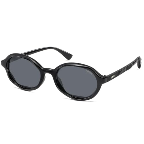 Image of SOJOS Trendy Polarized Oval Sunglasses for Women Men,Fashion Ovale Rounded Shades Fashion Wave Frame UV400 Protected SJ2697