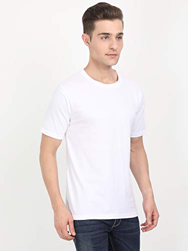 Image of FLEXIMAA Men's Cotton Round Neck Plain Half Sleeve T-Shirt