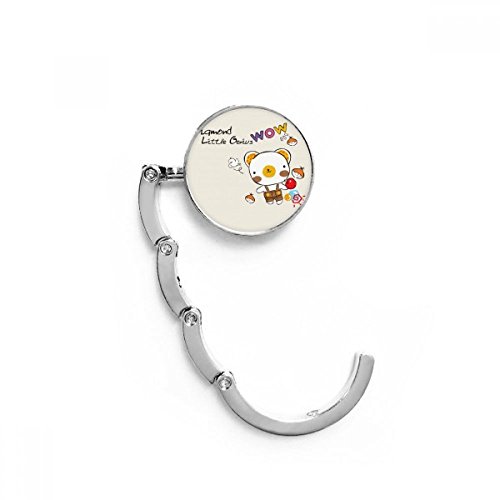 Sac pliand bureau hanger ours dessin animé crochet pliable 4,4x4,4 cm