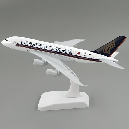 FAVHOME Singapore Airlines Airbus A380-800 Diecast Airplane Model - 1:400 Scale (18cm) Metal Aircraft with Stand - Collector's Edition Gift for Adults & Kids