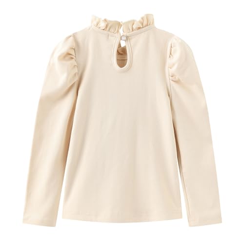 Colorful Childhood Girls Puff Long Sleeve T Shirt Fall Princess Pleated Ruffles Collar Blouses Spring Tops3