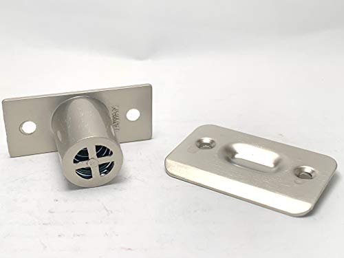 Cerrojo esférico para puerta de clóset con placa de contacto redonda, 2-1/8 pulgadas, níquel satinado nuevo miniatura 2