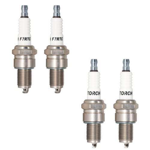 TORCH 4pcs F7RTC Bujía Reemplazo para N GK 5534/BPR7ES V-line-9, para BOS CH 7992/WR5DC, 4038/WR5DP Bujía, para Cham pion 332/RN7YC 415/RN9YC 818/RN2C, W22EPR-U/3088, R41CXLS, OEM