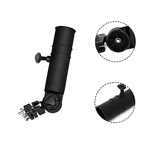 Amindz Golf Umbrella Holder,Adjustable Golf Cart Umbrella Stand,Universal Golf Trolley Umbrella Holder,Golf Accessory for Golf Push Cart Handles(Black) - Image 3