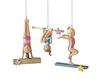 Midwest-CBK Gymnastic Girls Set of 3 Resin Ornaments