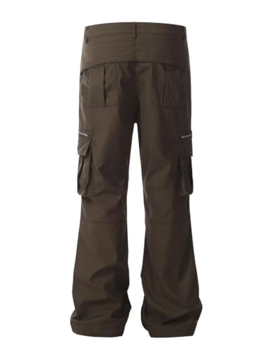 Men's Pants Slim-Fit Multi-Pocket Workwear Straight Leg Casual Loose Trousers3