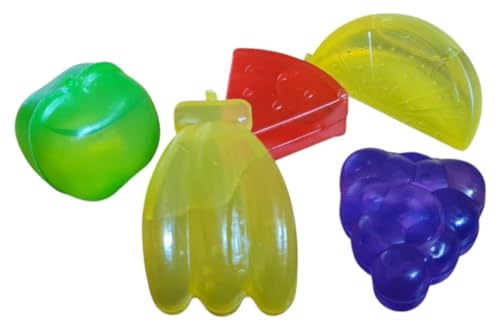 Ice Cubes, Fruit Shapes. Approved Reusable Plastic Washable Assorted Fruit Shaped Ice Cubes (Pack of 20)