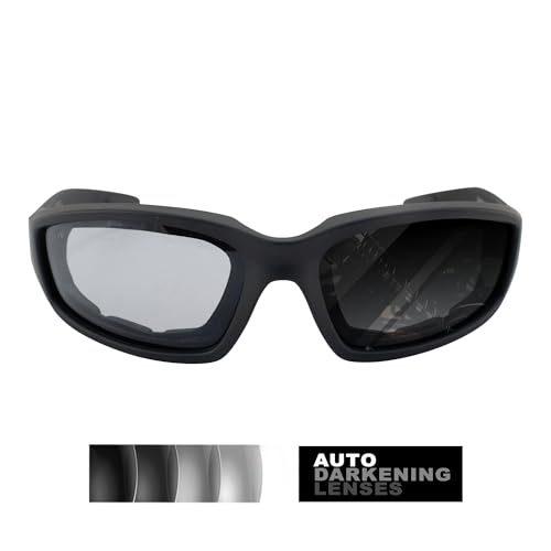 Global Vision Eyewear Kickback 24 Auto-Darkening Transitional Motorcycle Safety Sunglasses Photochromic Lenses