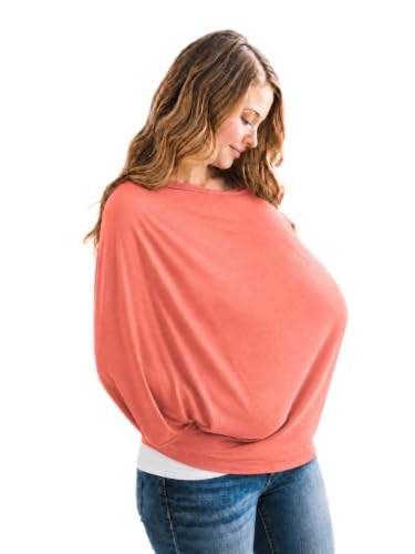 Copper Pearl Nursing Cover for Breastfeeding – Multi-Use Baby Car Seat Cover, Stroller Cover &amp; Breast Feeding Cover Up for Women, Stretchy Breathable High Quality Cover for Boy or Girl, Stella