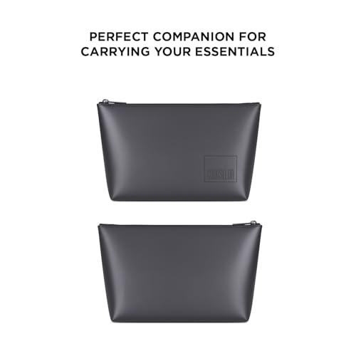 Image of COUNSELOR Makeup Pouch Bag for Men & Women, Vegan Leather Travel Cosmetic Bag, Durable Lining & Smooth Zipper Closure, Toiletry Makeup Organizer Bag for Home & Travel, Kubo (Black)