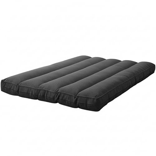 Futon Giapponese 2 Persone Comodo e Spesso, Prodotto in Francia, Sfoderabile, Materassino Pieghevole, Tatami Giapponese Pratico–Letto Singolo, Cinghia di Fissaggio inclusa (140 x 190 cm, Grigio Scuro)