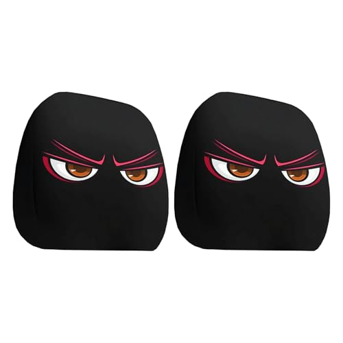Rivestimento Poggiatesta Auto | 2 Pezzi Rivestimenti Per Poggiatesta Con Design Degli Occhi Grandi - Coperture Elastiche Traspiranti Divertenti Uomo Donna,Decorazione Interni Veicolo SUV
