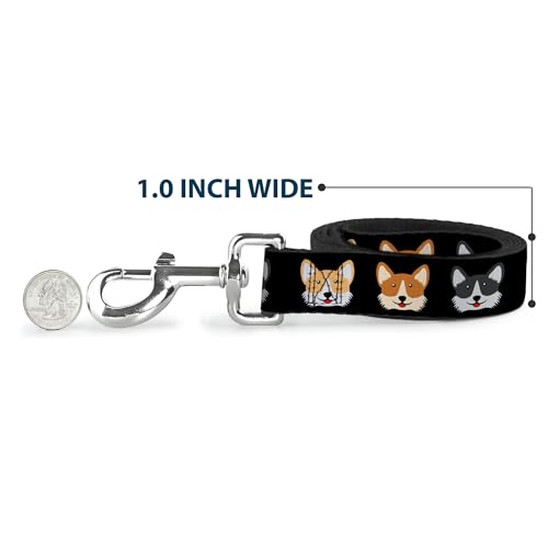 Laisse de créateur Corgi 3-Faces Noir Buckle Down nylon haute densité - 6