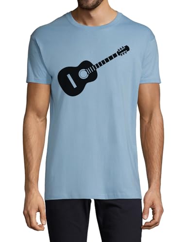 T-shirt guitare coton homme bleu clair exprimez votre passion musicale