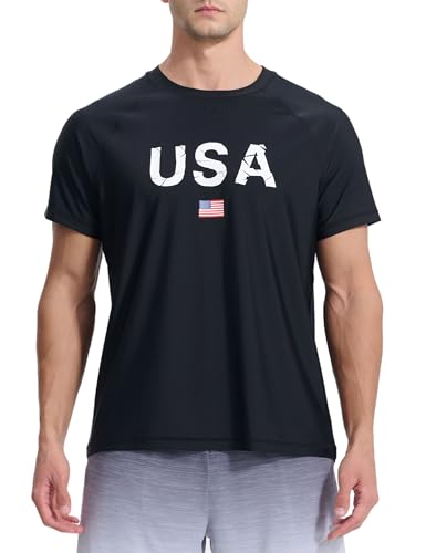 Image of Men's Swim Shirts Rash Guard UPF 50+ UV Sun Protection T-Shirt Quick Dry Fishing Beach T Shirts