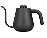 Soma Stainless Steel Gooseneck Coffee & Tea Kettle, Black, 1 Liter, Stovetop