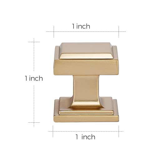 Image of Ravinte 10 Pack Champagne Bronze Square Kitchen Cabinet Knobs,Zinc Solid Drawer Pulls,Farmouse Cabinet Handles for Cupboard, Dresser, Closet and Bathroom, Modern Cabinet Hardware for Cabinets