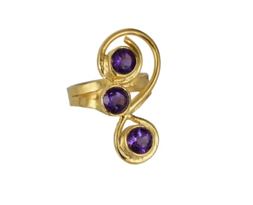 Veracity Jewelry Amethyst Ring * 18K Gold Plated* Rings For Girls*Gemstone Rings*Statement Rings* February Birthstone Rings * Bridal Rings - Boho Rings, Rings For Women, Birthday Gifts -Vr-222 #TOP19