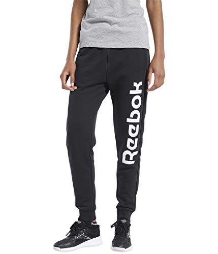 Reebok Training Essentials Linear Logo French Terry Jogger Pants, Black/White, M