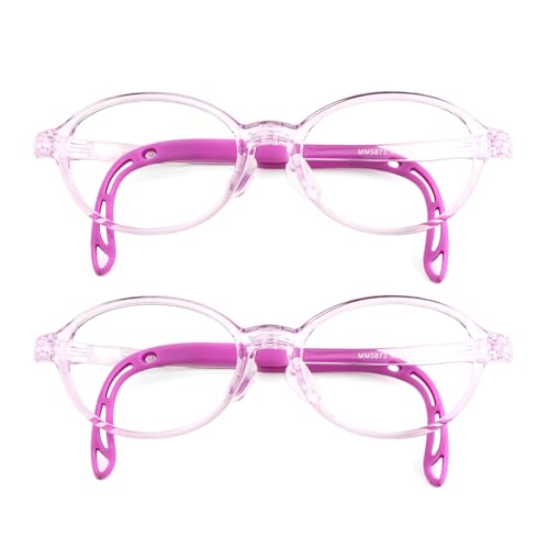 EYEBUDDY Kids Blue Light Blocking Glasses for Boys Girls, Computer Gaming Bluelight Glasses for Ages 3-10 (C013-Kids Blue Light Glasses-5873Pink/PInk, Millimeters, Age5-12 | 50)