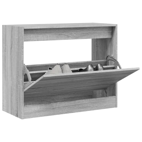 Rangement à Chaussures Sonoma Gris Compact pour Gagner de l'Espace