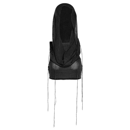 CORIRESHA Women's Fashion Super Crop Hooded Sweater Vest Sleeveless Knit Tank Top Rave Outfit