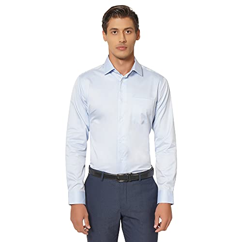 Image of Blackberrys Men's Cotton Solid Slim-Fit Formal Shirts