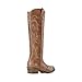 DREAM PAIRS Womens Cowboy Boots Comfortable Cowgirl Knee High Boots Pull On Side Zipper Chunky Heel Embroidered Western Boots,Size 8.5,Brown,DWUMKB2502