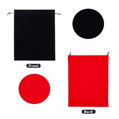 nbeads 2 Stück Große Schwarze Doppelseitige Samtbeutel, 37x28 cm Zwei Lagen Samt Schmuckbeutel Mit Kordelzug Rechteckige Geschenktüten Für Hochzeit Süßigkeitentüten Geschenk Aufbewahrungstüten